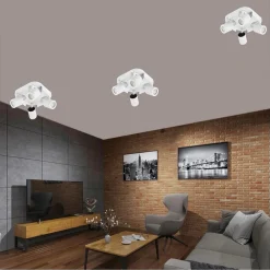 PLAFONIERA 4 DIFFUSORI ORIENTABILE SOFFITTO PARETE LAMPADA GU10 BIANCO NERO TH8805