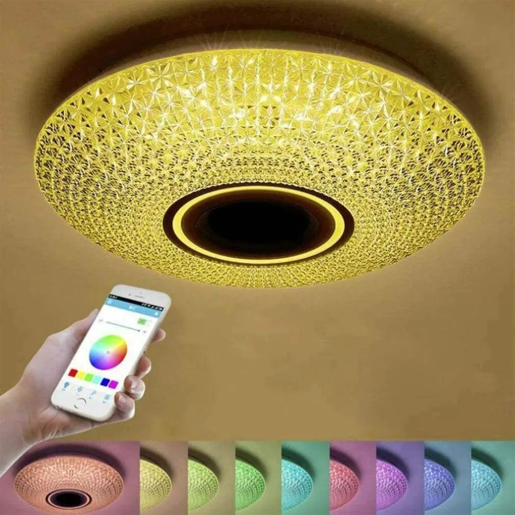 PLAFONIERA A LED DA 62 WATT RGB DIMMERABILE CON CASSA BLUETOOTH PER MUSICA