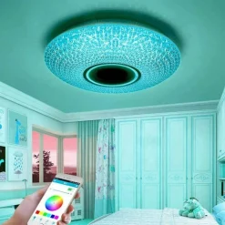 PLAFONIERA A LED DA 62 WATT RGB DIMMERABILE CON CASSA BLUETOOTH PER MUSICA