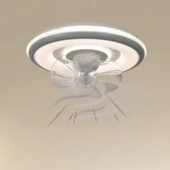 PLAFONIERA A VENTOLA LUCE 3200K-6500K LAMPADA TONDA DA SOFFITTO VENTILATORE 33214