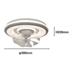 PLAFONIERA A VENTOLA LUCE 3200K-6500K LAMPADA TONDA DA SOFFITTO VENTILATORE 33214