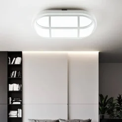 PLAFONIERA APPLIQUE A LED OVALE TARTARUGA LUCE BIANCA 6500K 20W PER ESTERNO IP65