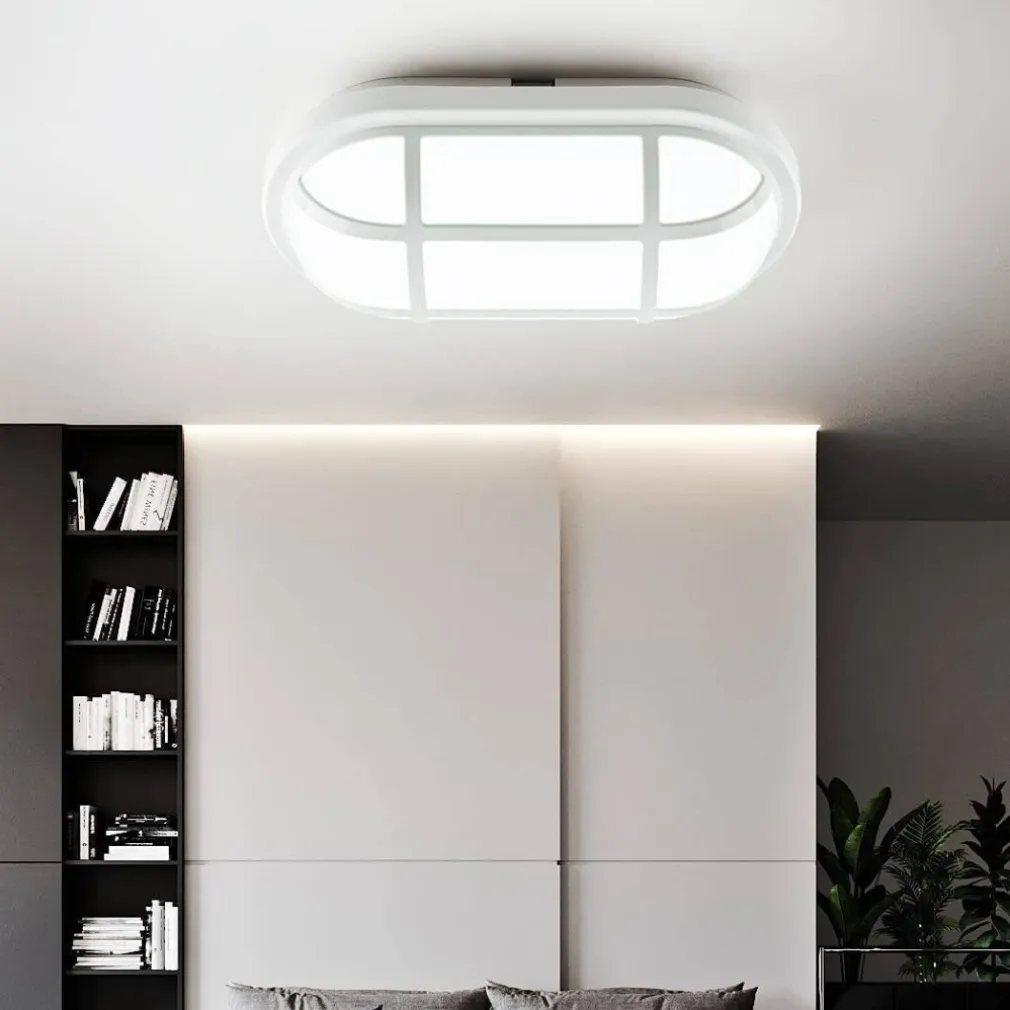 PLAFONIERA APPLIQUE A LED OVALE TARTARUGA LUCE BIANCA 6500K 20W PER ESTERNO IP65