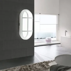 PLAFONIERA APPLIQUE A LED OVALE TARTARUGA LUCE BIANCA 6500K 20W PER ESTERNO IP65