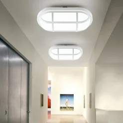 PLAFONIERA APPLIQUE A LED OVALE TARTARUGA LUCE BIANCA 6500K 20W PER ESTERNO IP65