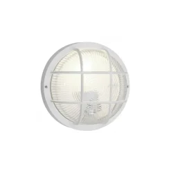 PLAFONIERA APPLIQUE TONDA GRIGLIA TARTARUGA BIANCA CAMPANA IN VETRO ATTACCO E27