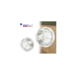 PLAFONIERA APPLIQUE TONDA GRIGLIA TARTARUGA BIANCA CAMPANA IN VETRO ATTACCO E27