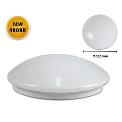 PLAFONIERA BIANCA DA SOFFITTO 24 WATT 48 LED LARGE LUCE 3000K 4000K 6500K C-0