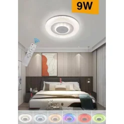 PLAFONIERA CON ALTOPARLANTE BT RGB TRASPARENTE TELECOMANDO DIMMERABILE C44-RGB-T