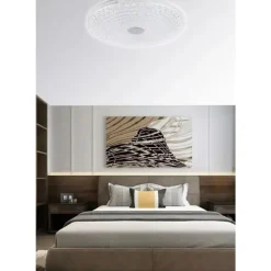 PLAFONIERA DA SOFFITTO 60 W DESIGN CRISTALLI LUCE FREDDA FST-50A42826 INTERNA 49CM