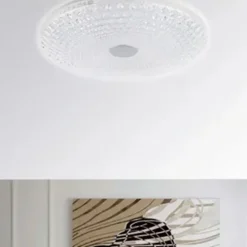 PLAFONIERA DA SOFFITTO 60 W DESIGN CRISTALLI LUCE FREDDA FST-50A42826 INTERNA 49CM