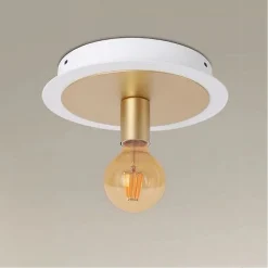 PLAFONIERA DA SOFFITTO IN METALLO ORO BIANCO CON LUCE LAMPADA ATTACCO E27 32651
