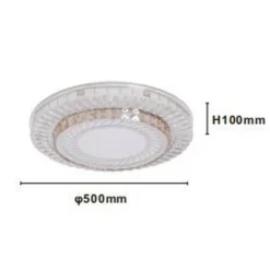 PLAFONIERA DA SOFFITTO 65W Ø50CM LED DESIGN A STRATI CON CRISTALLI LUCE FREDDA 71518