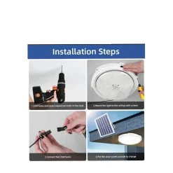 PLAFONIERA FARO LED PANNELLO SOLARE 400 W CON SENSORE CREPUSCOLARE IP65 ESTERNO