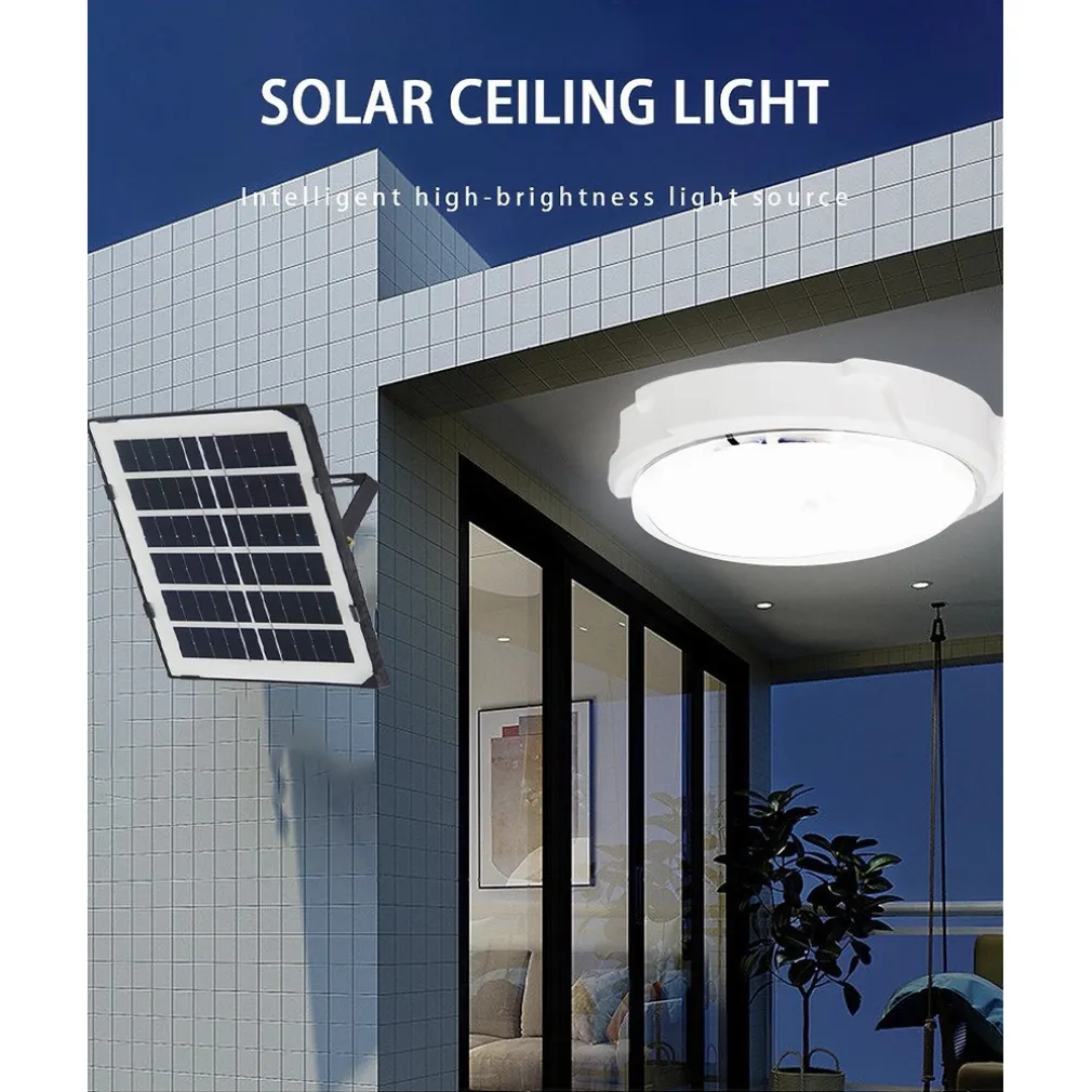 PLAFONIERA FARO LED PANNELLO SOLARE 200 W CON SENSORE CREPUSCOLARE IP65 ESTERNO