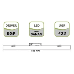 PLAFONIERA LAMPADA BARRA LINEARE LED PER BINARIO TRIFASE 40W CCT 3IN1 110° IP20 DL36120-3C
