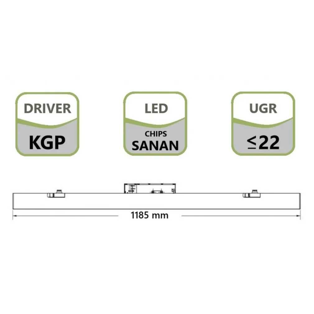 PLAFONIERA LAMPADA BARRA LINEARE LED PER BINARIO TRIFASE 40W CCT 3IN1 110° IP20 DL36120-3C