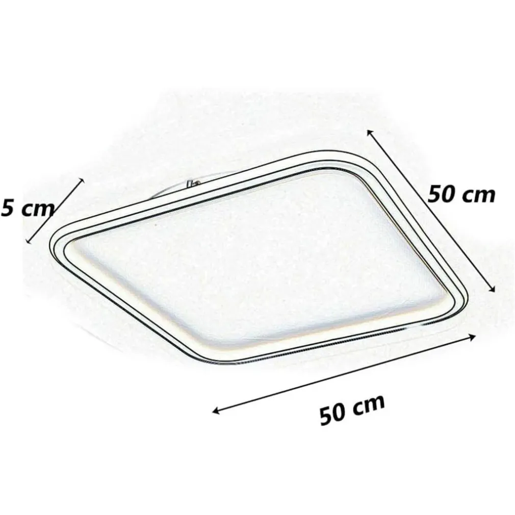 PLAFONIERA LAMPADA DA SOFFITTO QUADRATA 50W 4000LM CON BORDO TECNOLOGIA CCT IP20 C12-3C