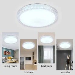 PLAFONIERA LAMPADARIO DA SOFFITTO LUCE LED 3 TONALITÀ DI LUCE DIMMERABILE C24-3C