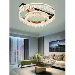 PLAFONIERA LAMPADARIO DA SOFFITTO LED DORATA 72 W 3 COLORAZIONI DI LUCE PN-30-3C