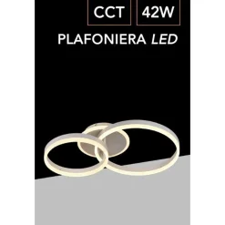 PLAFONIERA LAMPADARIO LED SMD A SOFFITTO DESIGN AD ANELLI 42 WATT 3IN1 CCT C35-3C