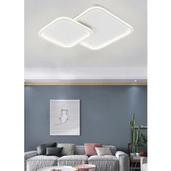 PLAFONIERA LAMPADARIO SOFFITTO LED DESIGN A 2 ROMBI BIANCO MODERNO 60 W PN-24-3C