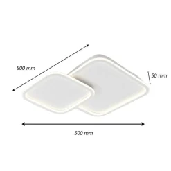 PLAFONIERA LAMPADARIO SOFFITTO LED DESIGN A 2 ROMBI BIANCO MODERNO 60 W PN-24-3C