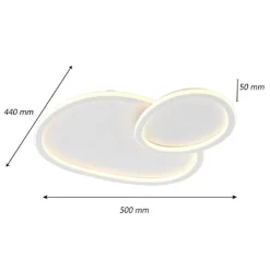 PLAFONIERA LED 2 OVALI A TRIPLA COLORAZIONE LUCE 45 W LAMPADA SOFFITTO PN-25-3C