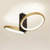 PLAFONIERA LED 22 W 2 CERCHI ORO MODERNO LAMPADARIO SOFFITTO DOPPIO ANELLO 50544