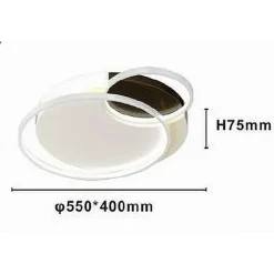 PLAFONIERA LED 30 W 3 CERCHI BIANCO NERO LAMPADARIO A SOFFITTO LUCE FREDDA 70807