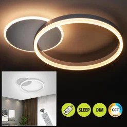 PLAFONIERA LED 51 W CCT DA 3000K A 6500K DIMMERABILE CERCHI LUCE SOFFITTO PARETE