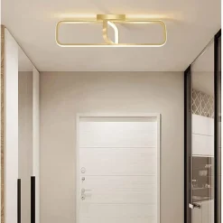 PLAFONIERA LED 32 W RETTANGOLARE ORO DESIGN MODERNO LAMPADARIO A SOFFITTO 50224