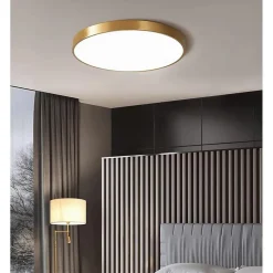 PLAFONIERA LED 70 W ROTONDA LAMPADA SOFFITTO ORO LAMPADARIO LUCE NATURALE 02584