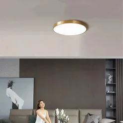 PLAFONIERA LED 70 WATT ROTONDA LAMPADA SOFFITTO ORO LAMPADARIO LUCE FREDDA 02577