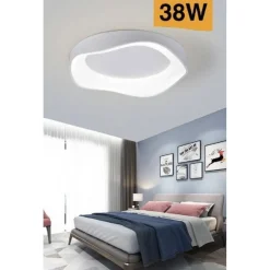 PLAFONIERA LED A ONDA BIANCA 38 W ULTRA MODERNA TRE COLORAZIONE DI LUCE C53-B3C