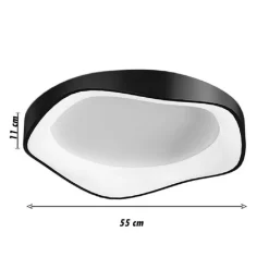 PLAFONIERA LED A ONDA NERO 38 WATT ULTRA MODERNA TRE COLORAZIONI DI LUCE C53-N3C