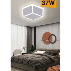 PLAFONIERA LED FORMA CUBO 3D DA SOFFITTO 37W BIANCA 3 COLORAZIONI LUCE C52-B3C