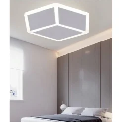 PLAFONIERA LED FORMA CUBO 3D DA SOFFITTO 37W BIANCA 3 COLORAZIONI LUCE C52-B3C