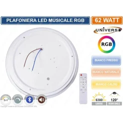 PLAFONIERA LED 3IN1 RGB 62W CIRCOLARE CIELO STELLATO BLUETOOTH ALTOPARLANTE APP