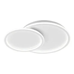 PLAFONIERA LED LAMPADARIO SOFFITTO DESIGN A 2 CERCHI BIANCO MODERNO 45W PN-26-3C