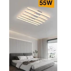 PLAFONIERA LED MODERNA 55 WATT FINITURA BIANCA LUCE NATURALE FREDDA CALDA C47-B