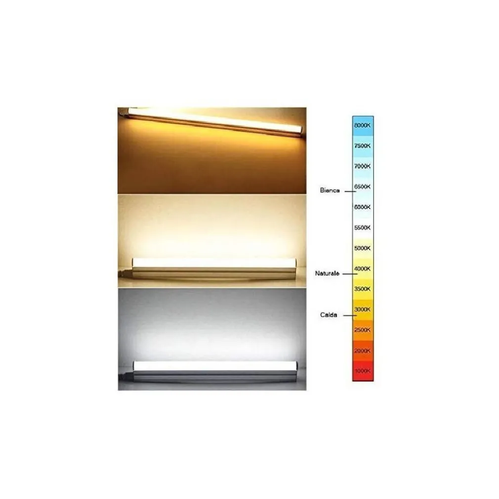 PLAFONIERA LED NEON T5 SOTTOPENSILE VETRO TRASPARENTE 14 WATT 90 CM T5-90