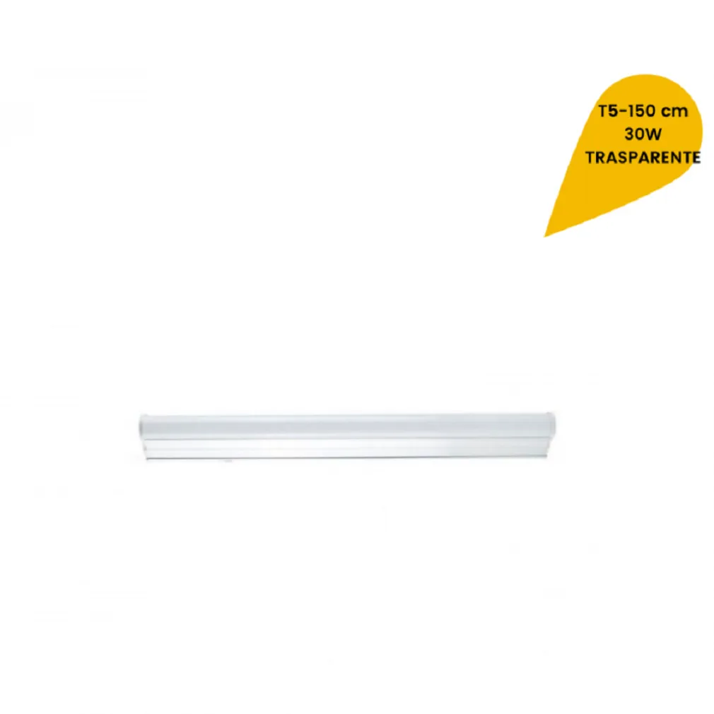 PLAFONIERA LED NEON T5 SOTTOPENSILE VETRO TRASPARENTE 30 WATT 150 CM