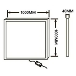 PLAFONIERA LED QUADRATA 60 W PANNELLO 100X100CM LUCE BIANCO FREDDO 6500K PL-1000