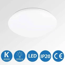 PLAFONIERA LED ROTONDA 12 W LUCE BIANCA 4000K NATURALE LAMPADA SOFFITTO 29,5 CM