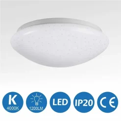 PLAFONIERA LED ROTONDA 12W LUCE BIANCA 4000K EFFETTO STELLE LAMPADA SOFFITTO