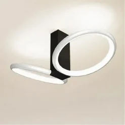 PLAFONIERA LED 22W 2 CERCHI BIANCO MODERNO LAMPADARIO SOFFITTO DOPPIO ANELLO 50537