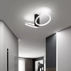 PLAFONIERA LED 22W 2 CERCHI BIANCO MODERNO LAMPADARIO SOFFITTO DOPPIO ANELLO 50537