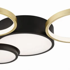 PLAFONIERA LED 36W 4 CERCHI ORO NERO LAMPADA DA SOFFITTO MODERNO LUCE 4000K 70951