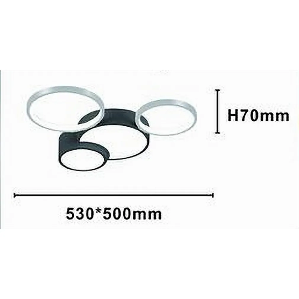 PLAFONIERA LED 36W 4 CERCHI ARGENTO NERO LAMPADA SOFFITTO MODERNO LUCE 4000K 70937